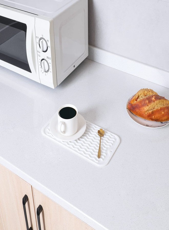 MicoYang Silicone Dish Drying Mat for Multiple Usage,Easy clean,Eco-friendly,Heat-resistant Silicone Mat for Kitchen Counter or Sink,Refrigerator or Drawer Liner White S 12 inches x 6 inches - Image 5